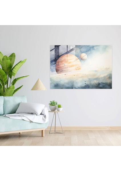 Rüya Gibi Jüpiter Cam Duvar Sanatı - Toprak, Suluboya Resim, Modern Sanat, Rüya Gibi Tasvir, 45X30 modelleri
