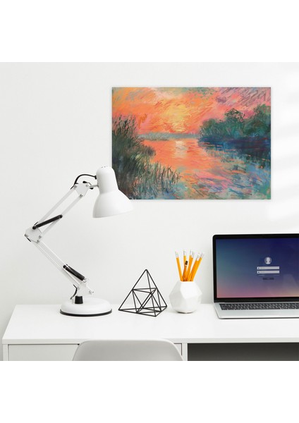 Claude Monet Pastel Günbatımı Göleti Duvar Sanatı - Claude Monet, Claude Monet, Duvar Sanatı, Kanvas Tablo, 50X30 fiyatları