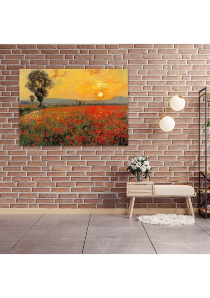 Claude Monet Gelincik Tarlası Gün Batımı Duvar Tablosu - Claude Monet, Claude Monet, Kanvas Tablo, Ev Dekorasyonu, 50X30 fiyatları