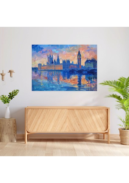Parlamento Binası Londra Duvar Sanatı - Claude Monet, Kanvas Tablo, Duvar Sanatı, Kanvas Tablo, 50X30
