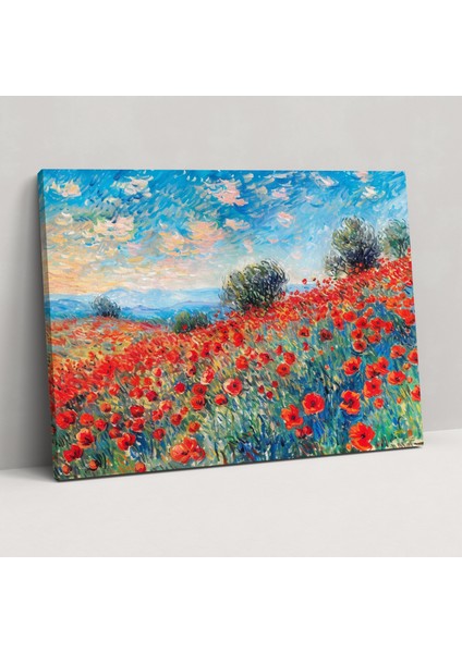 Haşhaş Tarlası Claude Monet Kanvas Tablo - Claude Monet, Ev Dekorasyonu, Claude Monet, 50X30