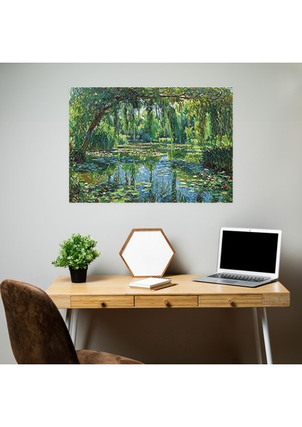 Claude Monet Salkım Söğüt Gölet Duvar Tablosu - Claude Monet, Kanvas Tablo, Duvar Sanatı, Claude Monet, 50X30