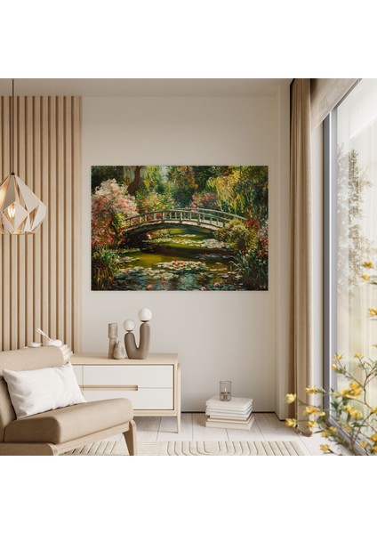 Ahşap Köprülü Büyüleyici Bahçe Claude Monet Duvar Dekorasyonu - Claude Monet, Claude Monet, Duvar Sanatı, Kanvas Tablo, 50X30 fiyatları