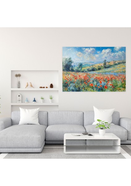 Haşhaş Tarlası Claude Monet Duvar Tablosu - Claude Monet, Duvar Sanatı, Claude Monet, Ev Dekorasyonu, 50X30 modelleri