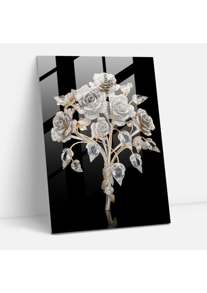 Pırlanta Buket Cam Baskı - Pırlanta, Cam Sanatı, Cam Baskı, Pırlanta, 30X45