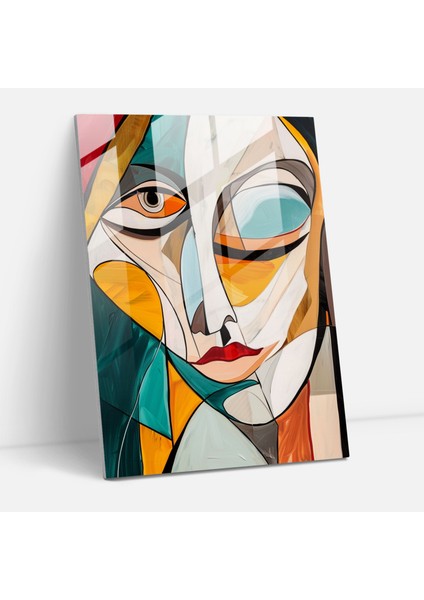 Kalın Çizgiler Kübizm Modern Sanat - Kübizm, Cam Duvar Sanatı, Kübizm, Modern Sanat, 30X45