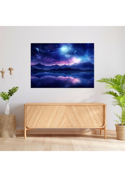 Serene Galaxy Yıldızlı Kanvas Tablo - Dünya, Duvar Sanatı, Galaksi, Serene, 50X30 modelleri