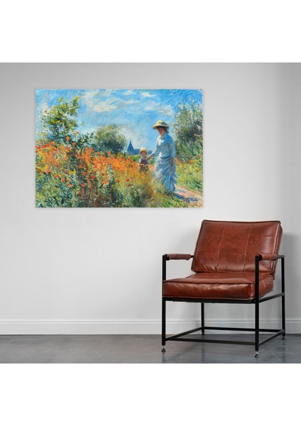 Camille Monet ve Sanatçının Bahçesinde Bir Çocuk Claude Monet Kanvas Tablo - Claude Monet, Kanvas Tablo, Duvar Sanatı, Claude Monet, 50X30 modelleri