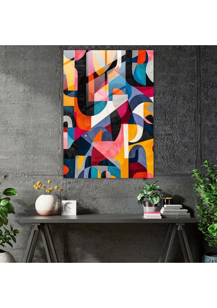 Kübizm Cam Duvar Sanatı Modern Sanat - Kübizm, Cam Baskı, Cam Duvar Sanatı, Renkli, 30X45 fiyatları
