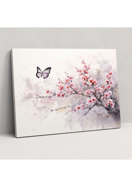 Kelebekler Geleneksel Duvar Sanatı - Kurutulmuş Kelebekler, Çin Mürekkebi Tablosu, Kanvas Tablo, Geleneksel, 50X30