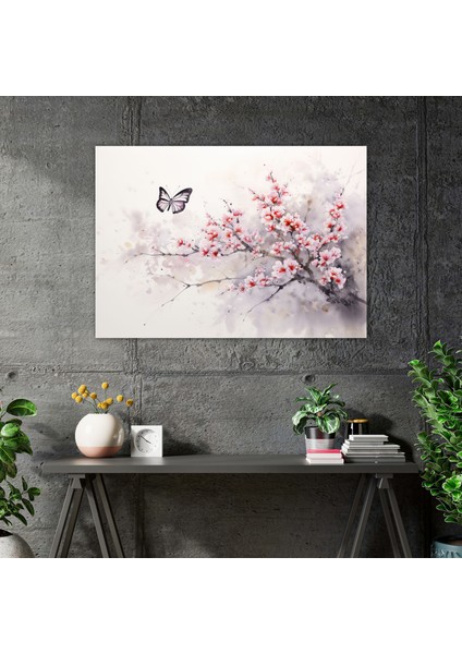 Kelebekler Geleneksel Duvar Sanatı - Kurutulmuş Kelebekler, Çin Mürekkebi Tablosu, Kanvas Tablo, Geleneksel, 50X30 fiyatları