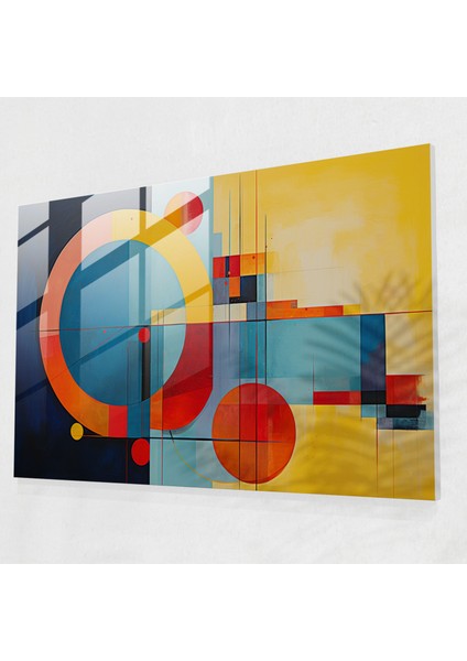 Geometrik Toprak Cam Duvar Sanatı - Toprak, Cam Sanatı, Modern Sanat, Topraktan Esinlenen Kompozisyon, 45X30