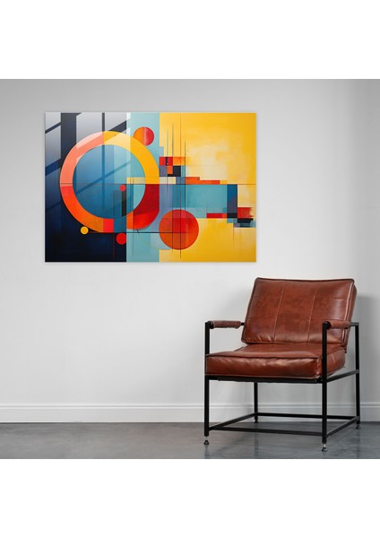 Geometrik Toprak Cam Duvar Sanatı - Toprak, Cam Sanatı, Modern Sanat, Topraktan Esinlenen Kompozisyon, 45X30