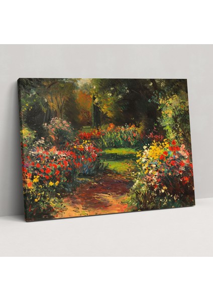 Çiçek Açan Çiçek Bahçesi Claude Monet Duvar Tablosu - Claude Monet, Duvar Sanatı, Kanvas Tablo, Claude Monet, 50X30