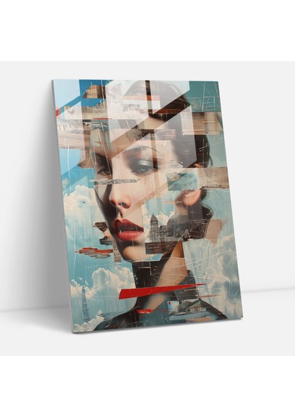 Dadaizm Modern Sanat - Bozulmuş Portreler ve Manzaralar - Dadaizm, Cam Duvar Sanatı, Cam Baskı, Portreler, 30X45