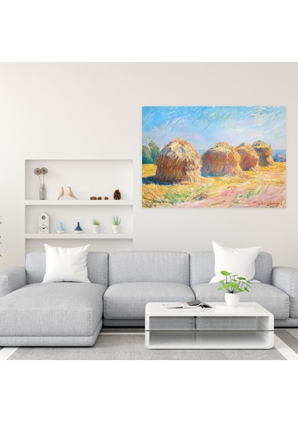 Saman Yığını, Öğle Güneşi Claude Monet Kanvas Tablo - Claude Monet, Kanvas Tablo, Claude Monet, Duvar Dekorasyonu, 50X30