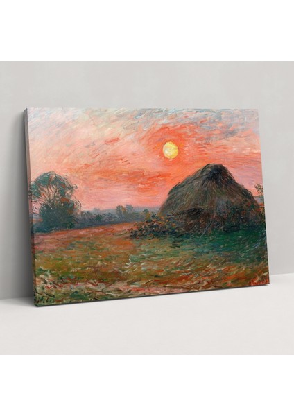 Saman Yığını Üzerinde Gündoğumu Claude Monet Kanvas Tablo - Claude Monet, Kanvas Tablo, Ev Dekorasyonu, Claude Monet, 50X30