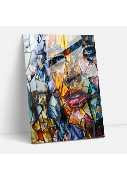 Parçalı Perspektifler Kübizm Cam Duvar Sanatı - Kübizm, Cam Duvar Sanatı, Ev Dekorasyonu, Modern Sanat, 30X45