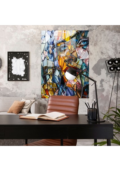 Parçalı Perspektifler Kübizm Cam Duvar Sanatı - Kübizm, Cam Duvar Sanatı, Ev Dekorasyonu, Modern Sanat, 30X45