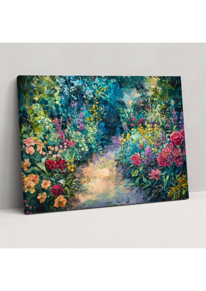 Claude Monet Kanvas Tablo - Canlı Çiçek Bahçesi Duvar Dekorasyonu - Claude Monet, Ev Dekorasyonu, Kanvas Tablo, Claude Monet, 50X30