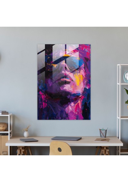 Raw Emotion Cam Tablo - Ekspresyonizm, Ev Dekorasyonu, Cam Duvar Sanatı, Modern Sanat, 30X45 modelleri