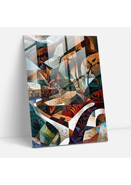 Dünyevi Kübizm Cam Duvar Sanatı - Kübizm, Modern Sanat, Cam Duvar Sanatı, Kübizm, 30X45
