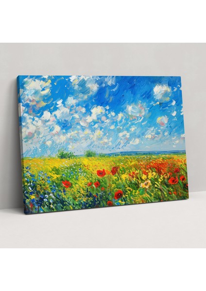 Çiçekli Tarlalar Claude Monet Kanvas Tablo - Claude Monet, Duvar Sanatı, Kanvas Tablo, 50X30