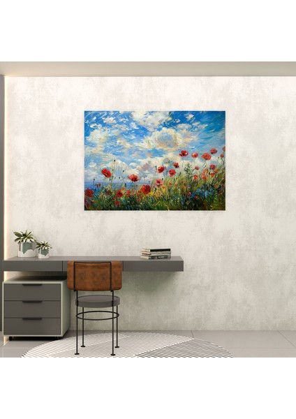 Haşhaş Tarlası Kanvas Tablo - Claude Monet, Ev Dekorasyonu, Duvar Sanatı, 50X30 Kanvas Tablo modelleri