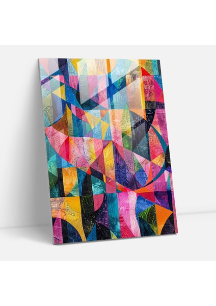 Renkli Kübizm Cam Baskı - Kübizm, Modern Sanat, Cam Baskı, Kübizm, 30X45