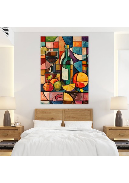 Canlı Kübist Natürmort Duvar Süslemesi - Kübizm, Kübizm, Ev Dekorasyonu, Kanvas Tablo, 30X50 modelleri