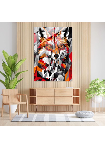 Kübizm Hayvan Portreleri Cam Baskı - Kübizm, Ev Dekorasyonu, Modern Sanat, Cam Duvar Sanatı, 30X45 modelleri
