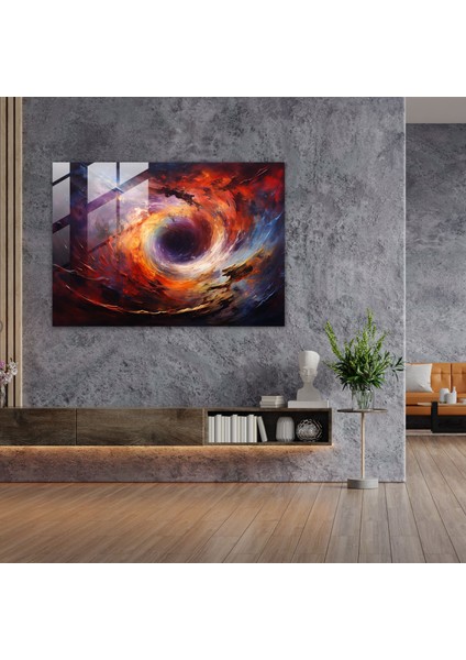 Galaksi Cam Baskı - Dünya, Kalın Fırça Darbeleri, Modern Sanat, Galaksi, 45X30 modelleri