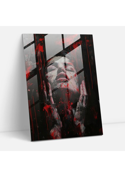 Dramatik Fırça Çalışması Cam Baskı - Ekspresyonizm, Cam Baskı, Ev Dekorasyonu, Duvar Dekorasyonu, 30X45