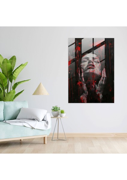 Dramatik Fırça Çalışması Cam Baskı - Ekspresyonizm, Cam Baskı, Ev Dekorasyonu, Duvar Dekorasyonu, 30X45 fiyatları