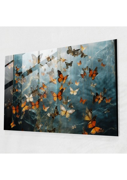 Kurutulmuş Kelebekler Duvar Dekorasyonu - Yüzen Lokum - Kurutulmuş Kelebekler, Duvar Dekorasyonu, Modern Sanat, Ev Dekorasyonu, 45X30