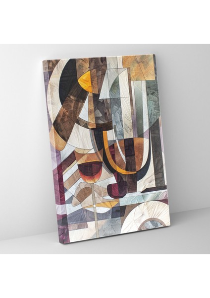 Sessiz Kübist Natürmort Duvar Tablosu - Kübizm, Ev Dekorasyonu, Duvar Süslemesi, Kanvas, 30X50