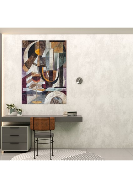 Sessiz Kübist Natürmort Duvar Tablosu - Kübizm, Ev Dekorasyonu, Duvar Süslemesi, Kanvas, 30X50 modelleri