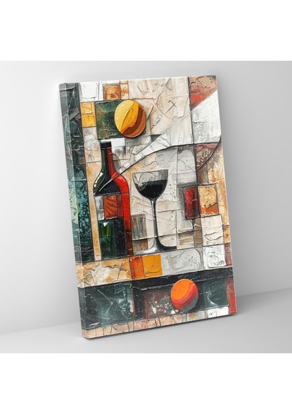 Kübist Natürmort Kanvas Tablo - Kübizm, Duvar Sanatı, Kanvas Tablo, Kanvas Tablo, 30X50
