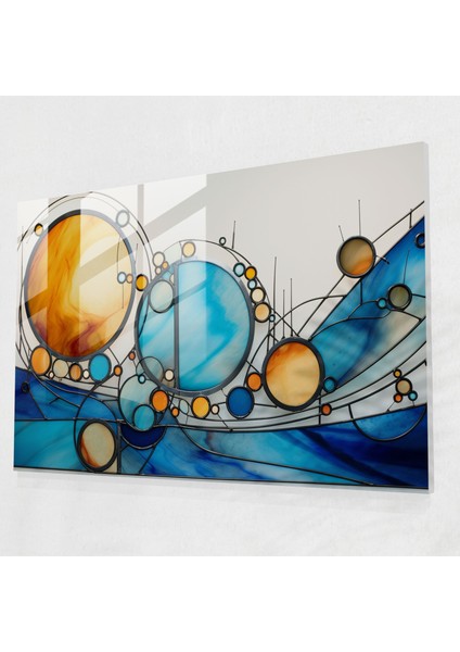 Göksel Harmony Cam Baskı - Dünya, Uyum, Galaksi, Modern Sanat, 45X30