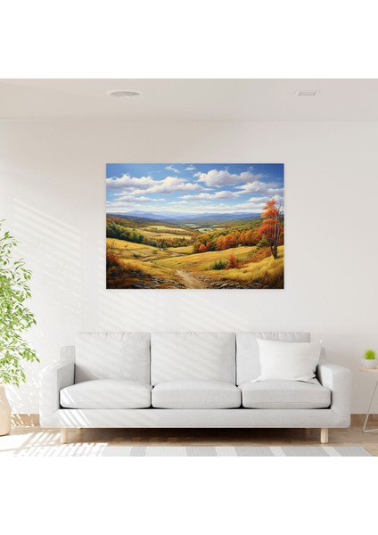 Toprak Kanvas Duvar Dekorasyonu - Toprak, Sakin Kırsal Manzara, Kanvas, Duvar Dekorasyonu, 50X30