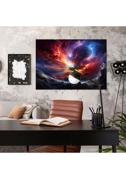 Kozmik Patlama Galaksi Duvar Sanatı - Toprak, Enerji ve Canlılık, Ev Dekorasyonu, Nefes Kesen Galaksi Sanat Eseri, 50X30