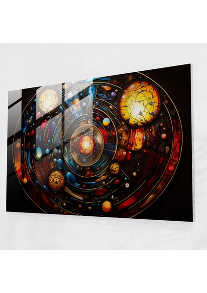 Kozmik Vitray Baskı - Toprak, Cam Baskı, Duvar Dekorasyonu, Karmaşık, 45X30