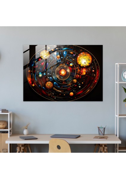 Kozmik Vitray Baskı - Toprak, Cam Baskı, Duvar Dekorasyonu, Karmaşık, 45X30 fiyatları