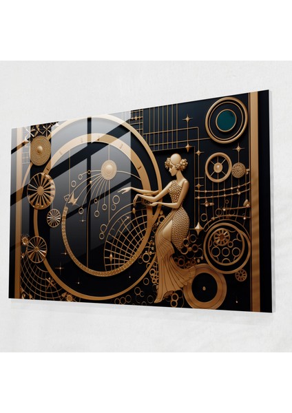 Art Deco Cam Jüpiter Baskı - Dünya, Jüpiter, Ev Dekorasyonu, Art Deco, 45X30