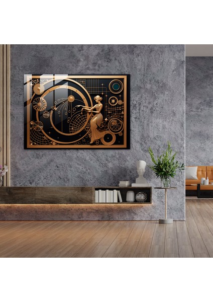 Art Deco Cam Jüpiter Baskı - Dünya, Jüpiter, Ev Dekorasyonu, Art Deco, 45X30