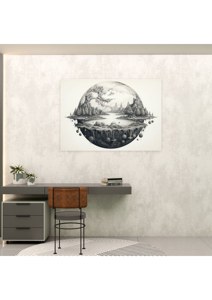 Toprak El Çizimi Duvar Sanatı - Toprak, Toprak, Ev Dekorasyonu, Duvar Sanatı, 50X30