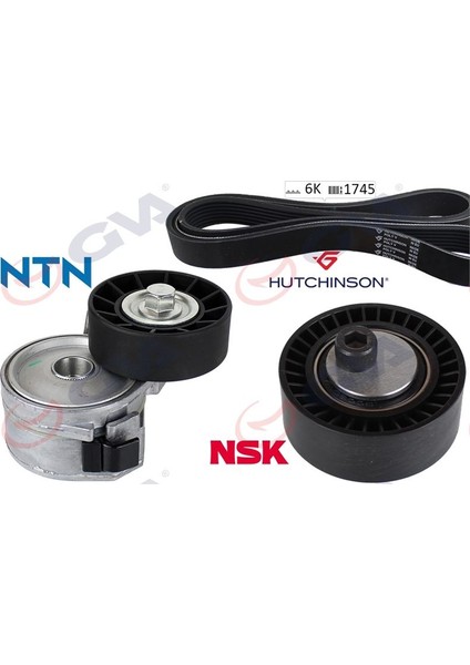 Alternatör Gergi Kiti Kütüklü C5 01-04 -Xantıa 99-03 -P206 00 P406 98-04 -P607 2.0hdi K026PK1708 GVA-59A4330