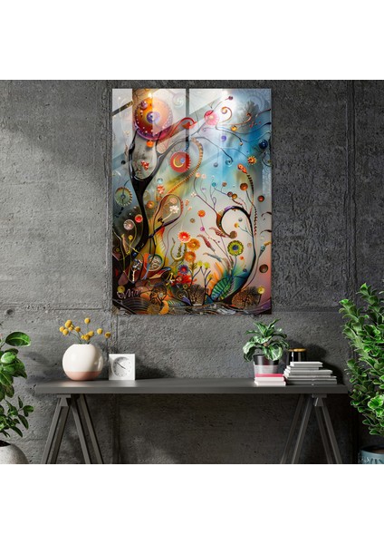Ekspresyonizm Cam Sanatı - Kaprisli Fantastik Sahne - Ekspresyonizm, Ekspresyonizm Sanat Tarzı, Modern Sanat, Ev Dekorasyonu, 30X45 fiyatları