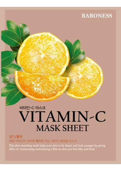 Vitamin C Mask Sheet - C Vitamini Kağıt Maske 5 Adet