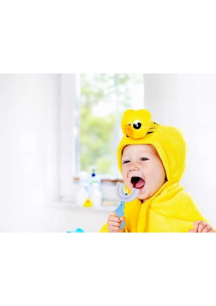 Yeni Nesil 2-6 Yaş Çocuk Diş Fırçası U Şeklinde Pratik Bebek Diş Fırçası Mavi Saplı Bebek Diş Fırçası